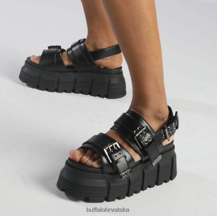 crno Buffalo ava sandale s platformom veganske |sandale TDD6T520
